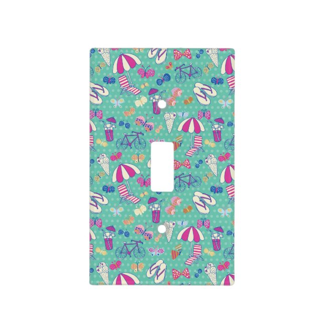 Beautiful Pattern With Summer Elements Light Switch Cover (Front)