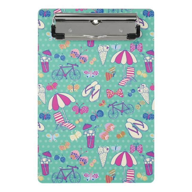 Beautiful Pattern With Summer Elements Mini Clipboard (Front)