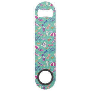 Beautiful Pattern With Summer Elements Speed Bottle Opener