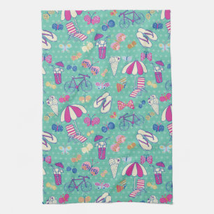Beautiful Pattern With Summer Elements Towel