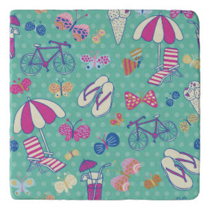 Beautiful Pattern With Summer Elements Trivet