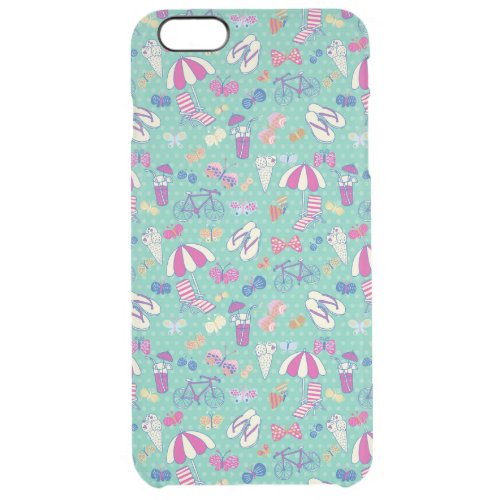 Beautiful Pattern With Summer Elements Clear iPhone 6 Plus Case