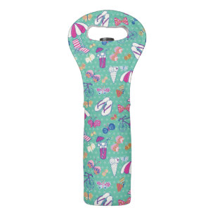 Beautiful Pattern With Summer Elements Wine Bag