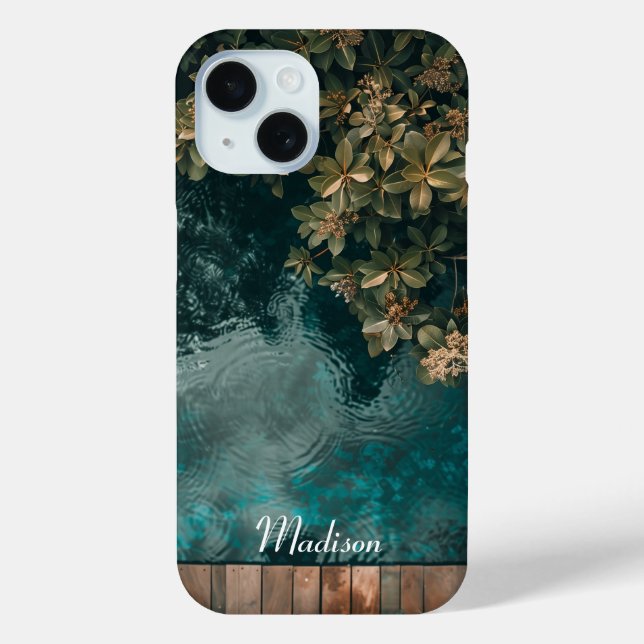 Beautiful Peaceful Corner of Pool Case-Mate iPhone Case (Back)