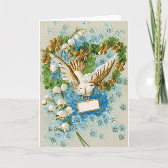 Beautiful peaceful white dove holiday card (Front)