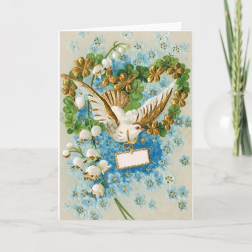 Beautiful peaceful white dove holiday card