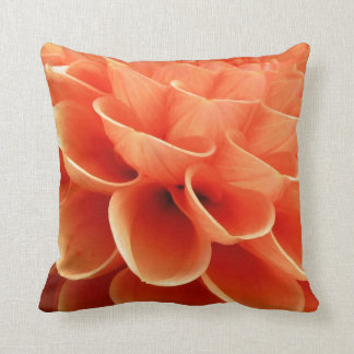 Beautiful Peach Colored Dahlia Flower Petals Throw Pillow