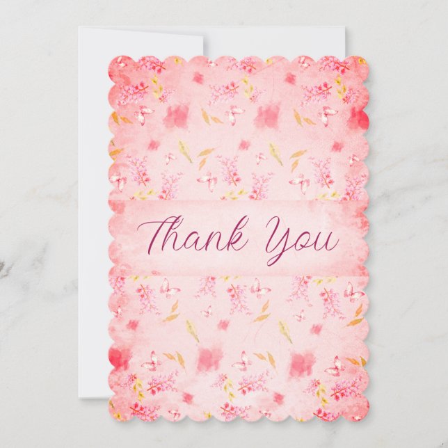 Beautiful Peach Essence Florals Thank You (Front)