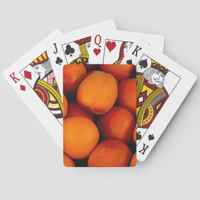 Beautiful peach fruit pattern poker cards (Back)
