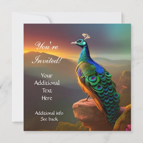 Beautiful Peacock All Occasion Invitations