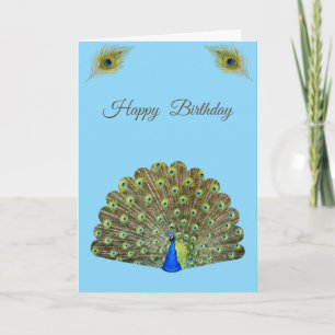 Beautiful Peacock Birthday Note Card