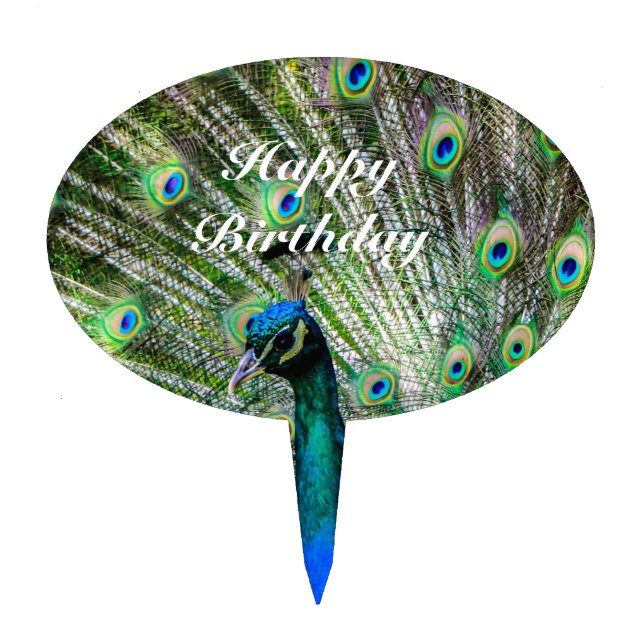 Beautiful Peacock Cake Topper (Front)