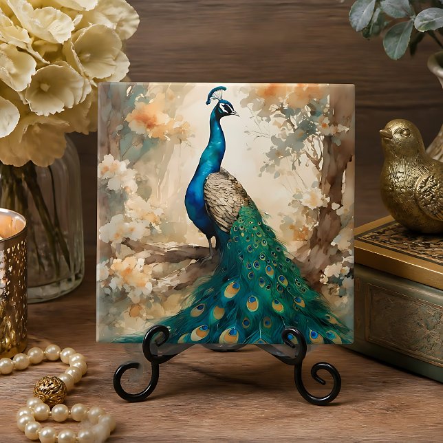 Beautiful Peacock Ceramic Tile (Creator Uploaded)