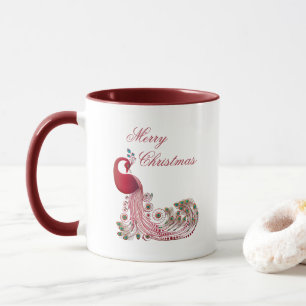 Beautiful Peacock Christmas Mug