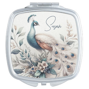 Beautiful Peacock Compact Mirror