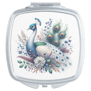 Beautiful Peacock Compact Mirror