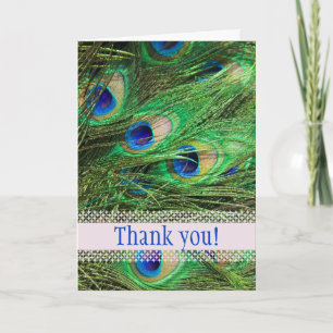 Beautiful Peacock Customizable Thank You Card