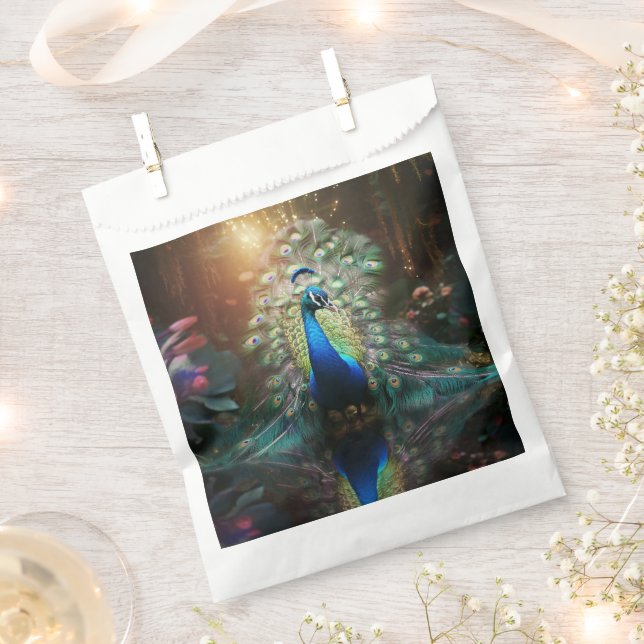 Beautiful Peacock  Favor Bag (Clipped)