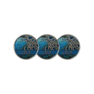 Beautiful Peacock Feather Eye Plumes Cluster   Golf Ball Marker