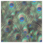 Beautiful Peacock Feather Green Blue Animal Print Fabric