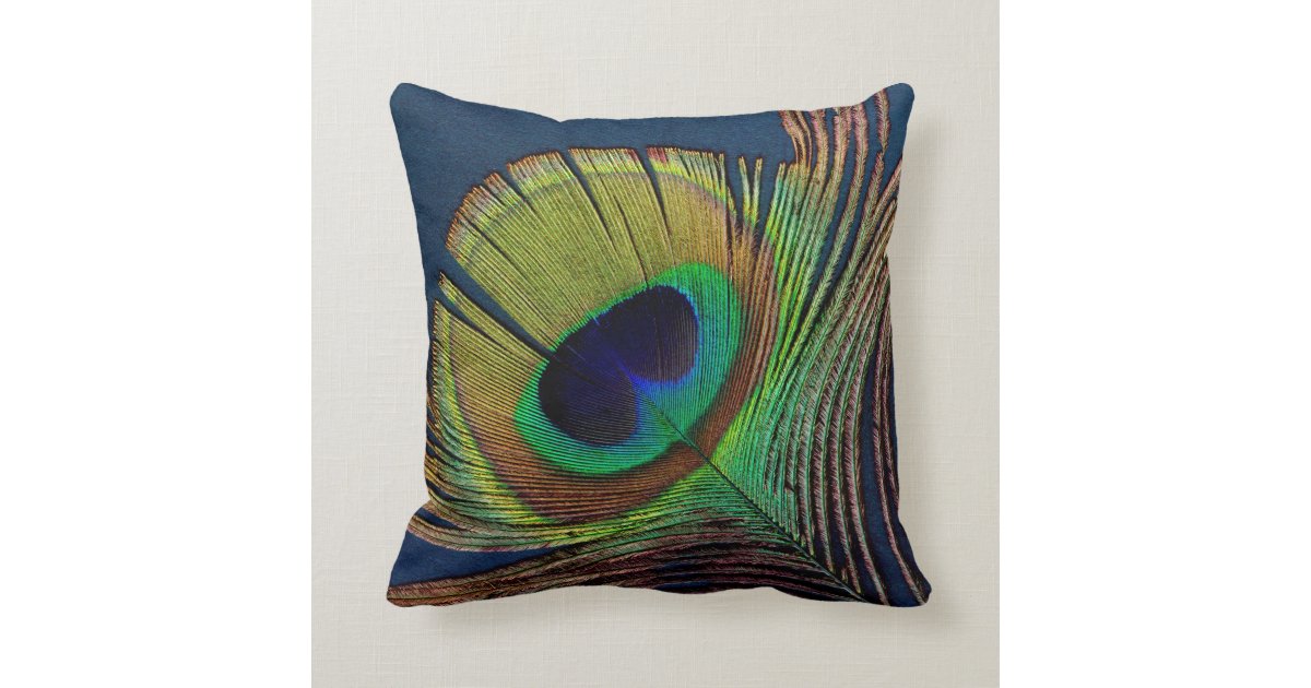 Beautiful Peacock Feather Original Photo Art Throw Pillow Zazzle Com