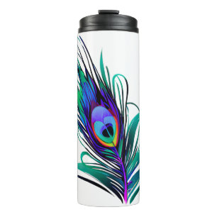 Beautiful Peacock Feather Thermal Tumbler