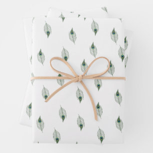 Beautiful Peacock Feather Wrapping Papaer Paper Sheets