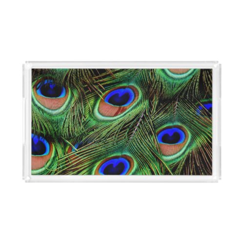 Beautiful Peacock Feathers  Acrylic Tray
