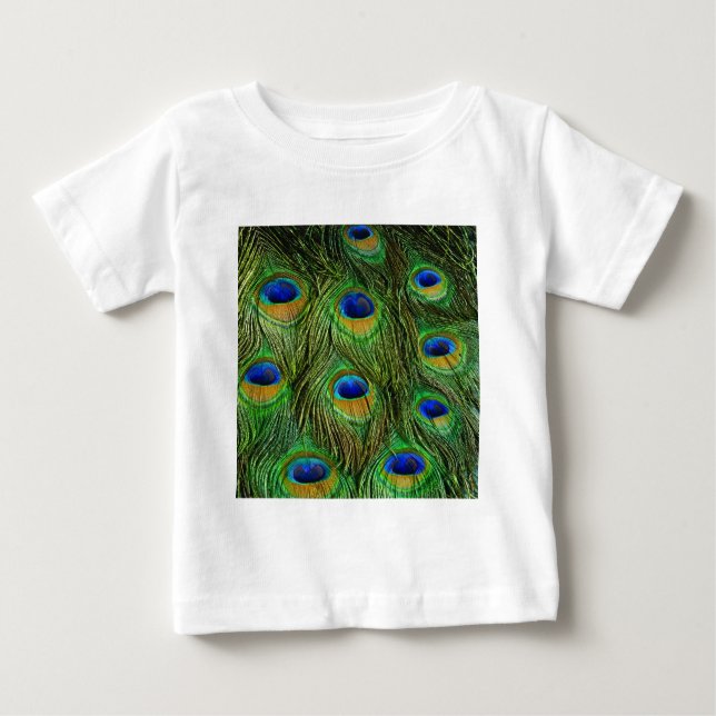Beautiful Peacock Feathers Baby T-Shirt (Front)
