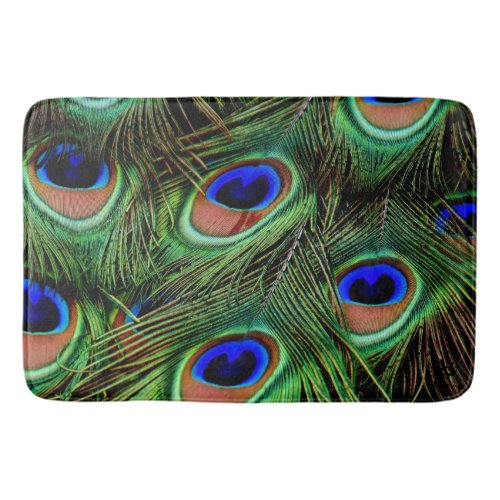 Beautiful Peacock Feathers  Bath Mat