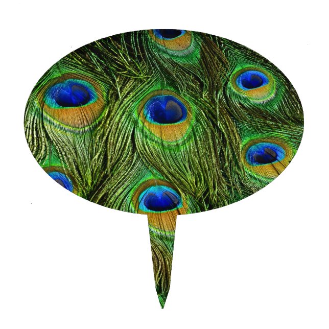 Beautiful Peacock Feathers Cake Topper (Front)