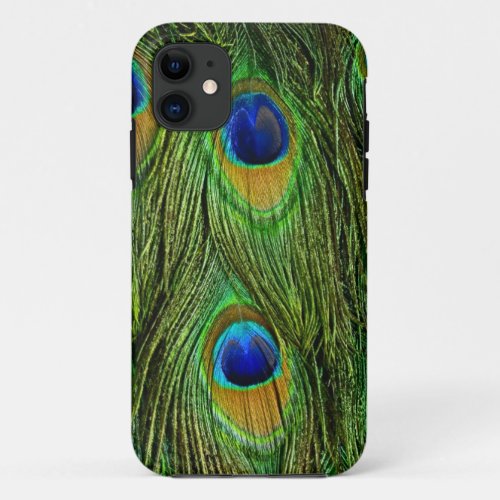 Beautiful Peacock Feathers iPhone 11 Case
