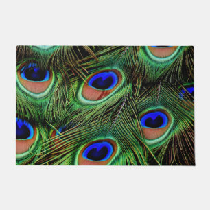 Beautiful Peacock Feathers Doormat