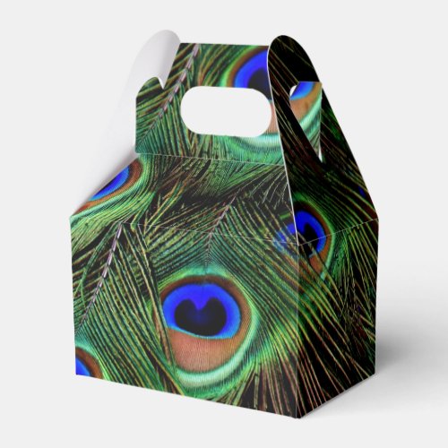 Beautiful Peacock Feathers  Favor Boxes