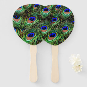 Beautiful Peacock Feathers Hand Fan