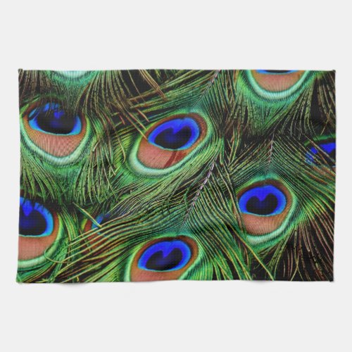 Beautiful Peacock Feathers  Kitchen Towel