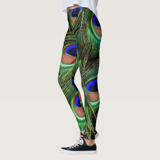 Beautiful Peacock Feathers Leggings