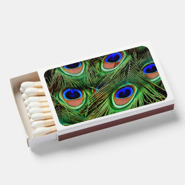 Beautiful Peacock Feathers  Matchboxes (Front Open)