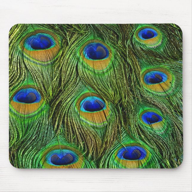 Beautiful Peacock Feathers Mouse Pad (Front)