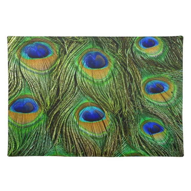 Beautiful Peacock Feathers Placemat (Front)