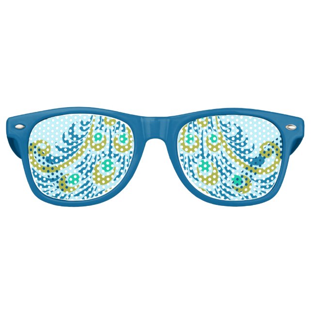 Beautiful Peacock Feathers Retro Sunglasses (Front)