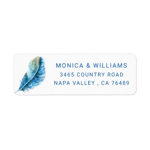 Beautiful Peacock Feathers Return Address Label