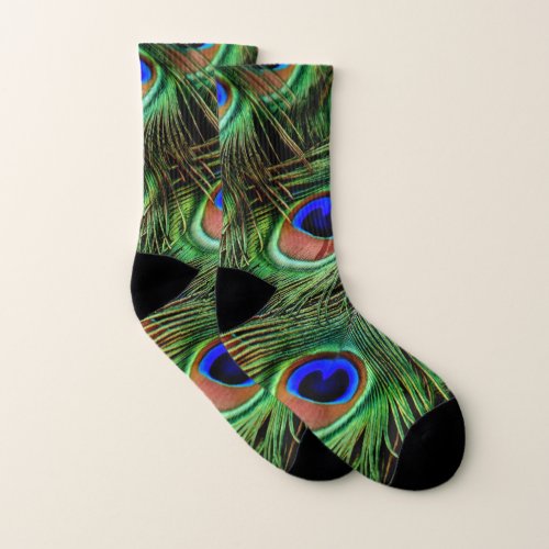 Beautiful Peacock Feathers  Socks
