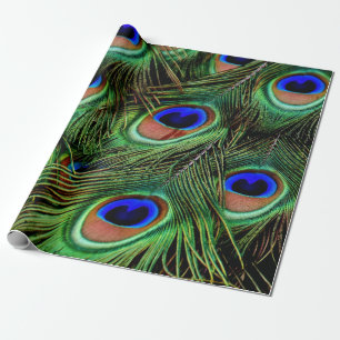Beautiful Peacock Feathers Wrapping Paper