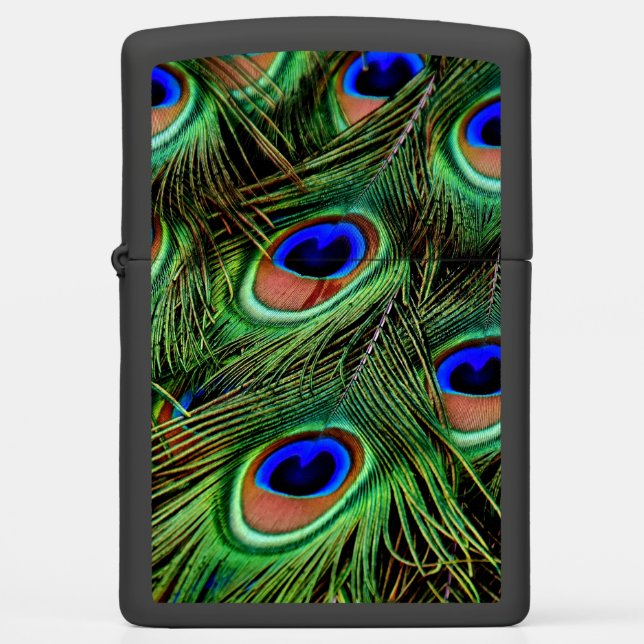Beautiful Peacock Feathers  Zippo Lighter (Front)