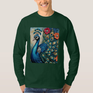 Beautiful Peacock Floral T-Shirt