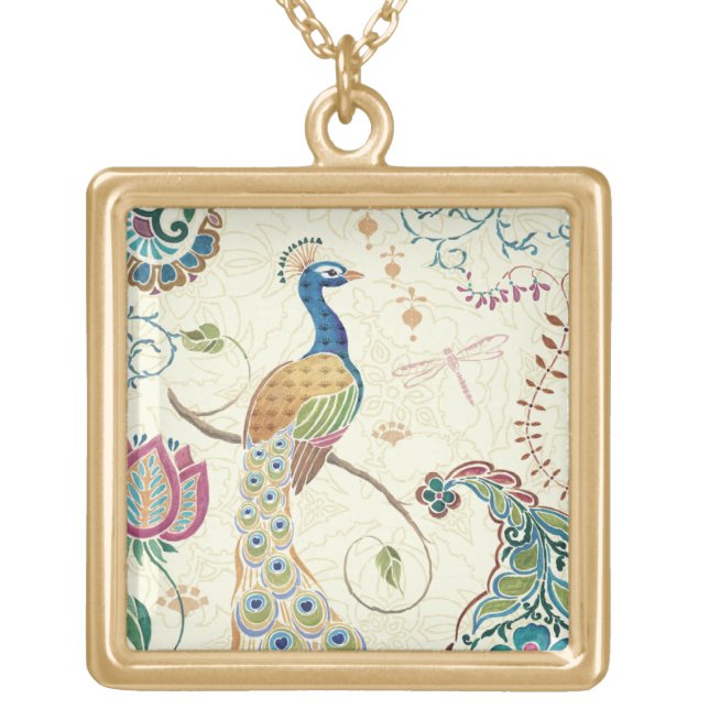 Beautiful Peacock Gold Plated Necklace (Front)