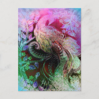 Beautiful Peacock Holiday Postcard