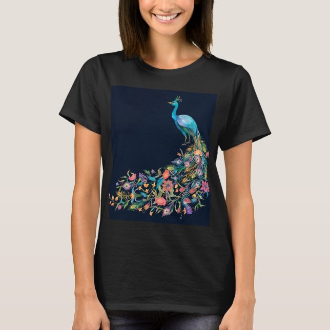 Beautiful Peacock Jewel T-Shirt (Front)