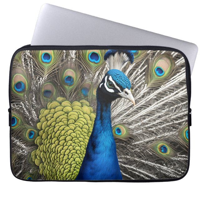 Beautiful Peacock Laptop Sleeve (Front)